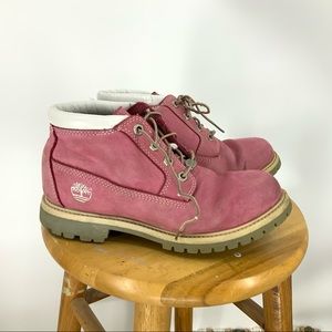 Timberland Nellie suede Waterproof boots in pink 8